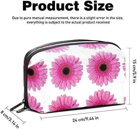 Розова Вистинска Торба За Тоалети За Цвеќиња Маргаритки За Жени, Организатор На Кожна Тоалета Отпорна На Вода, Торба За Шминка За Патни