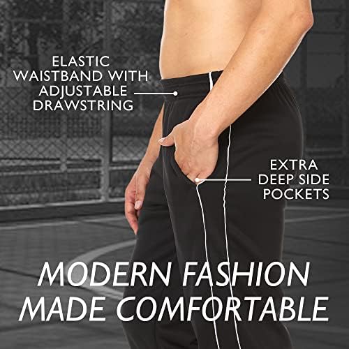 Joggers за мажи - 3 пакувања панталони со џогер - Tech Tech Tech Dry Fit Jumpants со џебови - Активна теретана за теретана за атлетски тренинзи