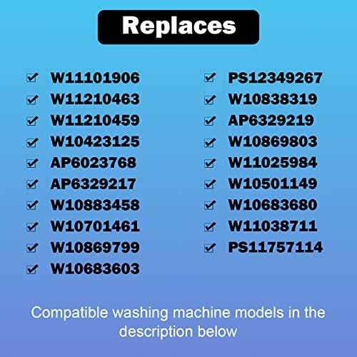 Washer Water Inlet Valve Replaces For Part W11101906 W10883458 AP6329219 W11210463 W10701461 W10869803 fits Whirlpool WTW4816FW2 W10683680 fits