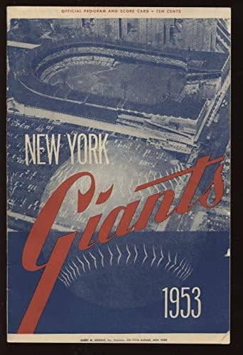 Програма за бејзбол 1953 година Милвоки Храбри @ New York Giants VGEX - NFL програми
