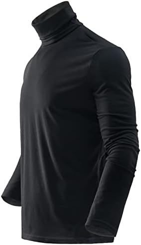 Genafy mens со долг ракав маички маички тенок вклопувачки обичен пуловер термички врв