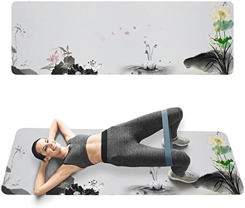 Yfbhwyf јога мат - ултра апсорбирачки вежби мат - мат што не се лизга јога - голем фитнес мат за жени - широк јога мат, 72х24 во