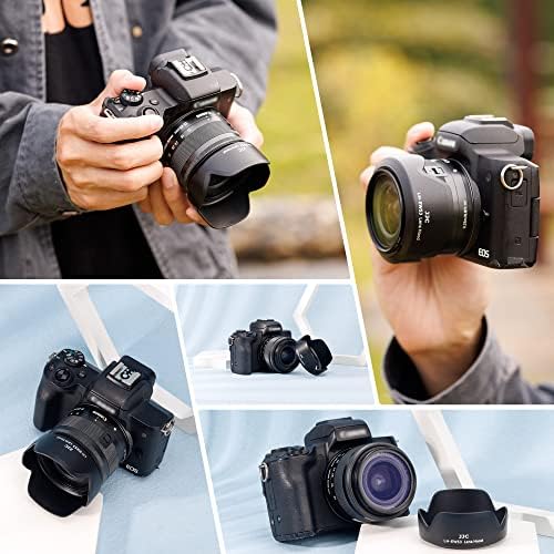 Jjc Сенка на леќи за леќи за камера за Canon EF-M 15-45mm f/3.5-6.3 IS STM & RF-S 18-45mm f/4.5-6.3 IS STM леќи на Canon EOS R7 R10 M50