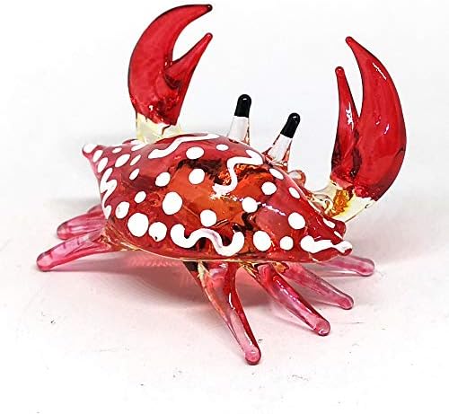 Зоокраф стакло животни рак фигура црвена рака разнесена уметничка уметност минијатурен крајбрежен декор стил дух животни