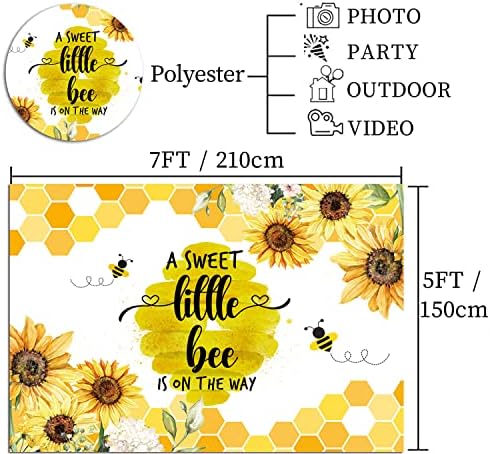 Слатка мала пчела е на патот како позадината на фотографијата 7x5ft за слатка, како што може пчела новороденче, бебе туш, цветен