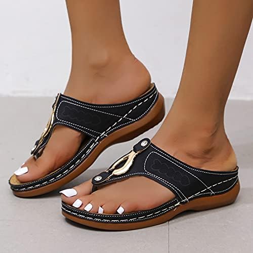 Платформа за жени од сандали, женски сандали со клин лак за поддршка на сандали отворени пети од пети од сандали