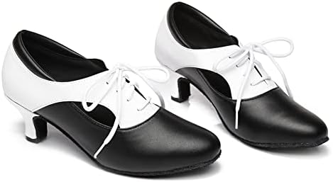 Ykxlm Кожа вежба за танцувачки чевли за жени салата за латински салса наставници за чипка со модерни чевли за танцување, модај ycl159