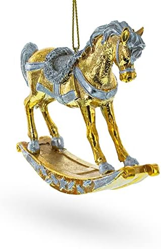 Божиќен украс на златно лулка од коњи