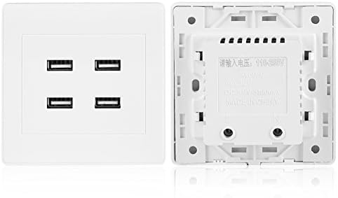USB -wallидни места, 4 пристаништа USB -места за приемници со над напон за заштита 3,39 x 3,39 x 1.38inch, Безбеден мулти УСБ за полнење за