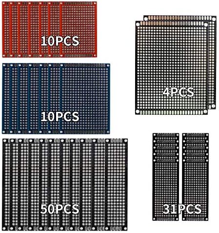 105 компјутери со двојна еднострана PCB табла за прототип комплет лемење 5 големини црна црвена црна сина боја 3 универзална печатена