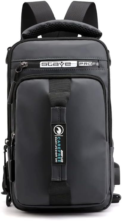 Нова машка торба за градите што се наплаќа USB интерфејс торба за градите, мулти функционална ранец на рамо за рамо