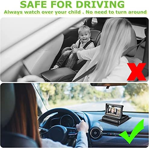 Бебе Автомобил Камера Огледало, 4.3 инчен 1080p Ips Безбедност Автомобил Седиште Монитор СО HD Ноќно Гледање Новороденчиња Патување Безбедносен Комплет За Безбедност За