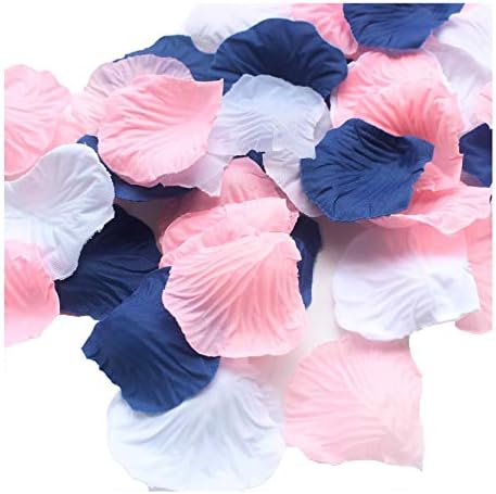 Сите Срцеви Желби 900 Пакет Мешани Темносини Розови Бели Вештачки Свилени Ливчиња Од Роза Цветни Централни Парчиња Маса Расфрла Конфети