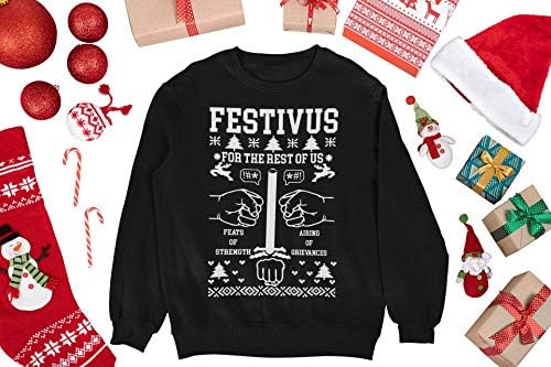 Allntrends за џемпери за возрасни за џемпери Фестивус анти -Божиќна секуларна празница се жали на врвот