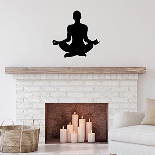 Метален знак ласерски сеча со вежбање јога железна уметност wallидна скулптура виси куќа декоративна плакета дома декор за спална соба танцување