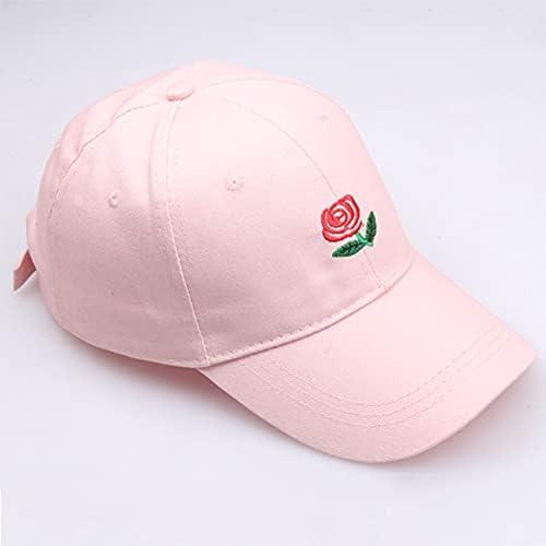 Мажите жени розале извезена памучна капа прилагодлива цветна тато со неотструирана бејзбол капа за безобразни бои