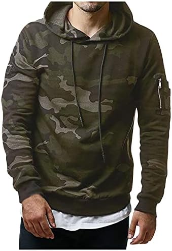Дизајнер на дуудубаби дуксер Термички пулвер машка обична маскирна спортови џемпер со долги ракави патент со качулка, палто