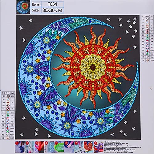 Комплет за сликарство со специјална форма Shuoofu за возрасни, Sun Moon 5D Делумна вежба дијамантска уметност комплет за почетници,