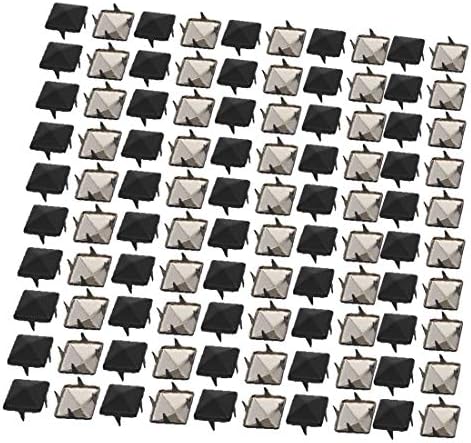 X-Dree 100pcs 10 mm квадратни врски DIY хартија Бред Мет Црн за занаетчиски занаети (100 парчиња 10мм Пунта Куадрада Бриколаје Папел Бред