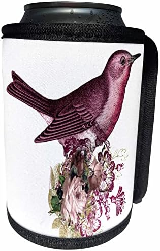 3дроза Прилично Розова И Бургундска Цветна Птица Илустрација - Може Поладно Шише Заврши