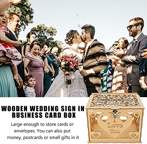 Нуобести Невестата Подароци Рустикален Свадба Плик Кутија Со Заклучување Срцето Те Сакам Кутија За Прием Свадба Годишнина Бебе Туш