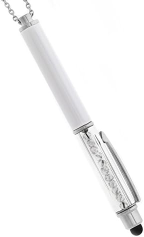 Луксузен ѓердан со пенкало Игла украсен со кристали. Гумени врвот за мобилен телефон &засилувач; употреба на таблети. 4мм блескави виолетови