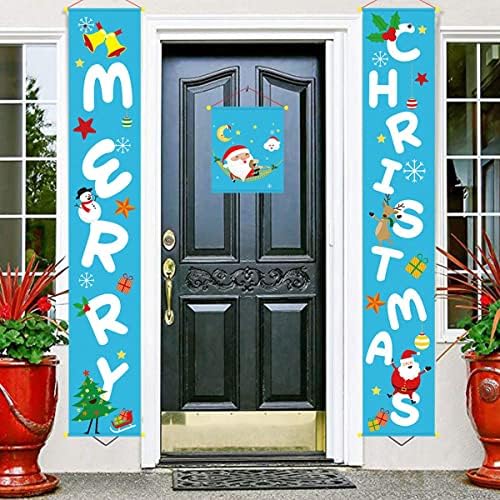 Божиќни Божиќни врати што висат декорација на пакети, банер, добредојде Среќен Божиќен Банер, Божиќна тремот, знак на влезни врати за празник