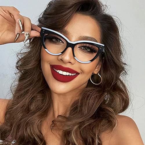 Кффх Катеј Сина Светлина Блокирање Очила Модни Очила Рамки Анти УВ Јасна Леќа За Жени