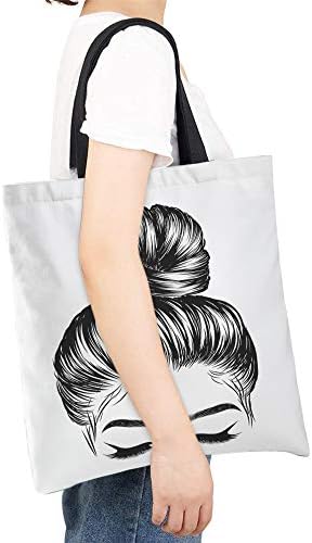 Moslion девојче платно торби скица на жена со мода пунџа совршени веѓи од трепки торбички торби лаптоп торби големи рефус еднократно