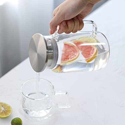 Запечатете стаклена стомна со капак - Одлично за домашен сок и ладен чај или за капаци за шише со стаклено млеко