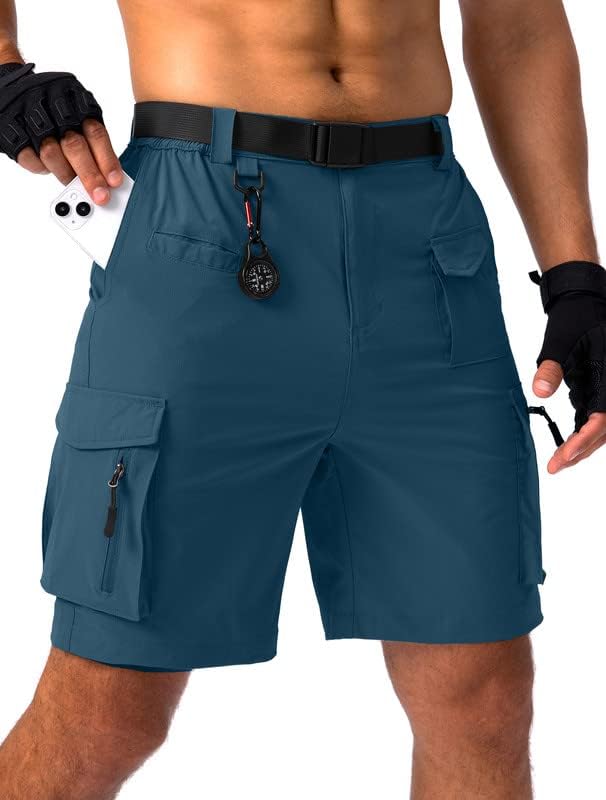 Виодија машки пешачки шорцеви се протегаат тактички шорцеви за мажи со 8 џебови Брзи суви лесни шорцеви за работа риболов