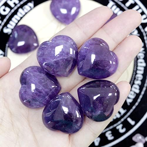 20 парчиња природно заздравување на срцето кристали loveубовни камења и 1inch аметист природни кристали за заздравување на срцето loveубовни