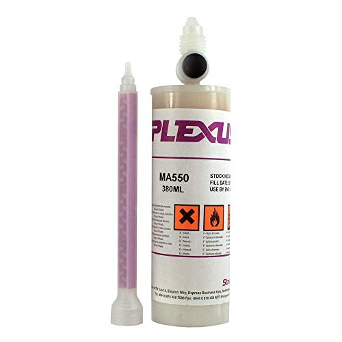 Plexus MA550 не-SAG гел, UV стабилен бел 45-минутно лепило MMA за морско и подводно врзување на пластика метали и композити-кертриџ 490ml