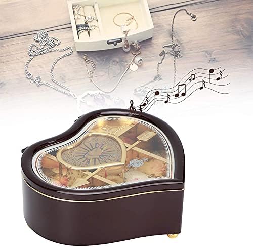 Аоф Музичка Кутија За Накит-Организатор За Складирање На Накит Во Форма На Срце Музичка Кутија Со Подарок За Музичка Кутија