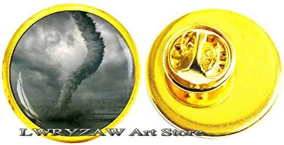 Брух Торнадо, накит од бура од бура, торнадо Часер, метеоролог, спирален пин од циклон во вода, машка вратака, М85