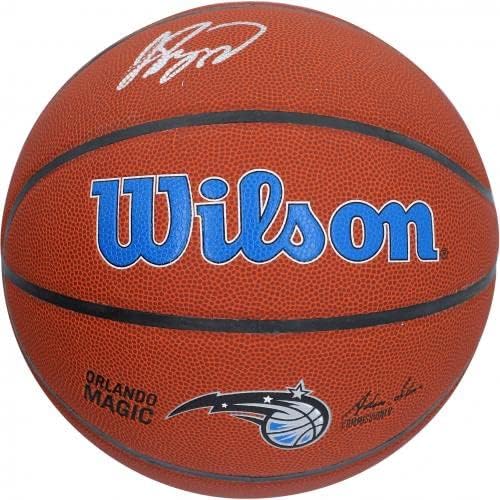 Jalen Suggs Orlando Magic Autographed Wilson Team Logo Boxtball - Автограмирани кошарка