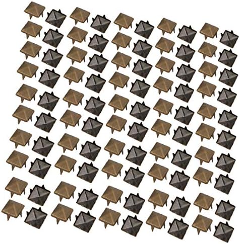 X-Ree 100pcs 9мм квадратни во форма на хартија Бред Бронзен тон за сноп-книги DIY занает (100mp 9mm A Forma di Quadrato di Carta Brad Tono Bronzo