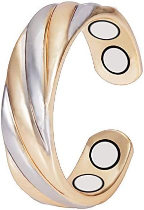 Волт накит три тон магнетски бакарен прстен за жени прилагодлива големина