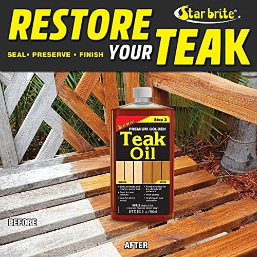 Mastвезда Brite Premium Golden Teak Oil - запечатувач, зачувач и финиш за отворено тиково и други фини шуми - Чекор 3 - 16 мл