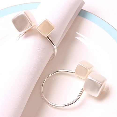 n/a 12 парчиња u обликуваат квадратни салфетки токи метални позлатени квадратни бисерни салфетки прстени за венчавки од салфетка