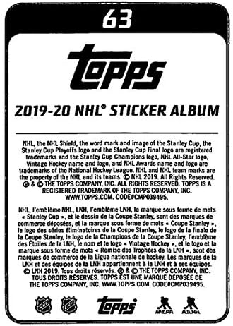 2019-20 Топс НХЛ налепници 63 Картер Хатон Бафало Саберс НХЛ хокеј мини налепница картичка за тргување