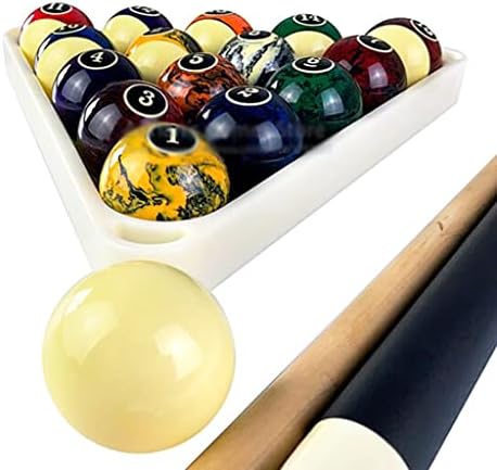 Xiulaiq Billiards топки поставени 5,72 см мермерна текстура црна-8-топка базен со девет топка, вклучително и 16 парчиња