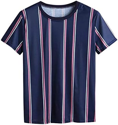 Маички маички, стилски екипаж лента лабава лабава вклопени врвови за кратки ракави летни модни обични пулвер блузи маички кошула