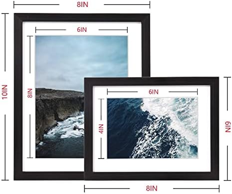 Artbyhannah 7 пакуваат црни галерии wallидни рамки сетови со декоративни океански слики од рамки за колаж комплети wallидни уметности