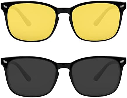 Ноќни Очила За возење За Мажи Жени, Поларизирани Очила За Ноќно Гледање Анти-Отсјај Ги Намалуваат Фаровите И Рефлексиите Што Доаѓаат
