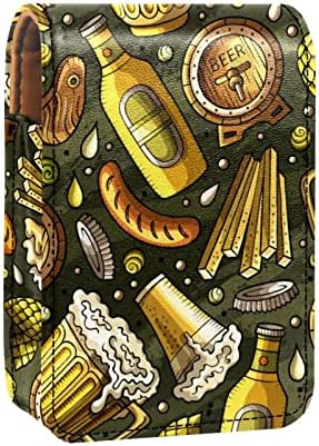 Кармин Случај Фламенко Лето Muster_Artboard 1 Мини Кармин Носителот Организатор Торба Со Огледало За Чанта Патување Козметички Торбичка