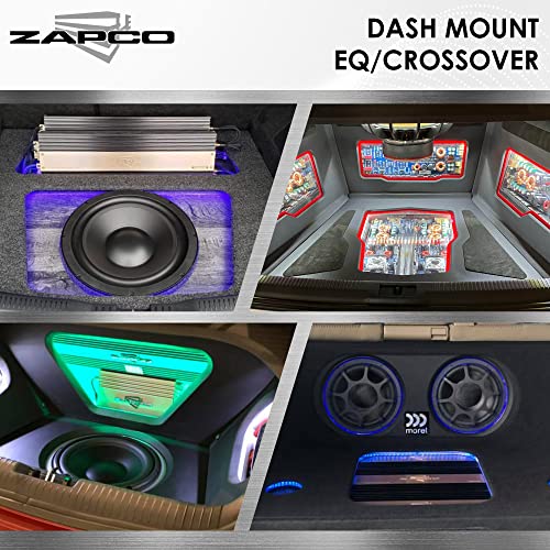 Zapco Dash Mount EQ со 3-насочен еквилајзер/кросовер-целосен волумен на системот w/посебна контрола на нивото на басот, контрола на фадер,