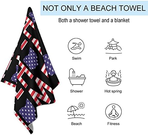 Американско Знаме На Домот Во Државата Охајо Пешкир За Плажа Патување Брзо Сув Дом Возрасни Крпи Лесен Капак За Базен Ќебе За Спортско Кампување