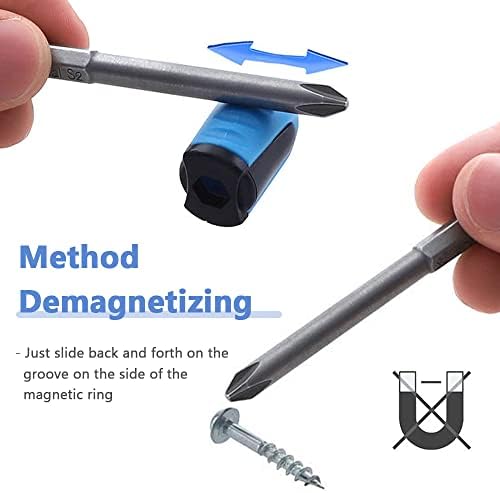 Mesee 3pcs Отстранлив Шрафцигер Малку Магнетизатор Прстен Пластични Магнетни Завртки Држач Магнетизатор прстен магнетизирање алатка