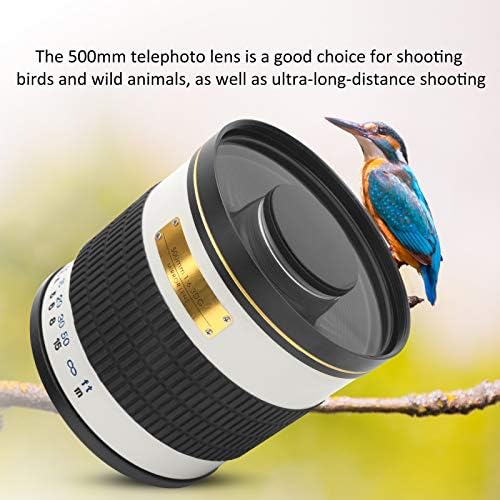 Леќи со огледало на телефото, 500мм F6.3 рачен фокус на фокато -зумирање леќи со адаптер прстен за камера на Sony Nexmount, за пејзаж за гледање птици
